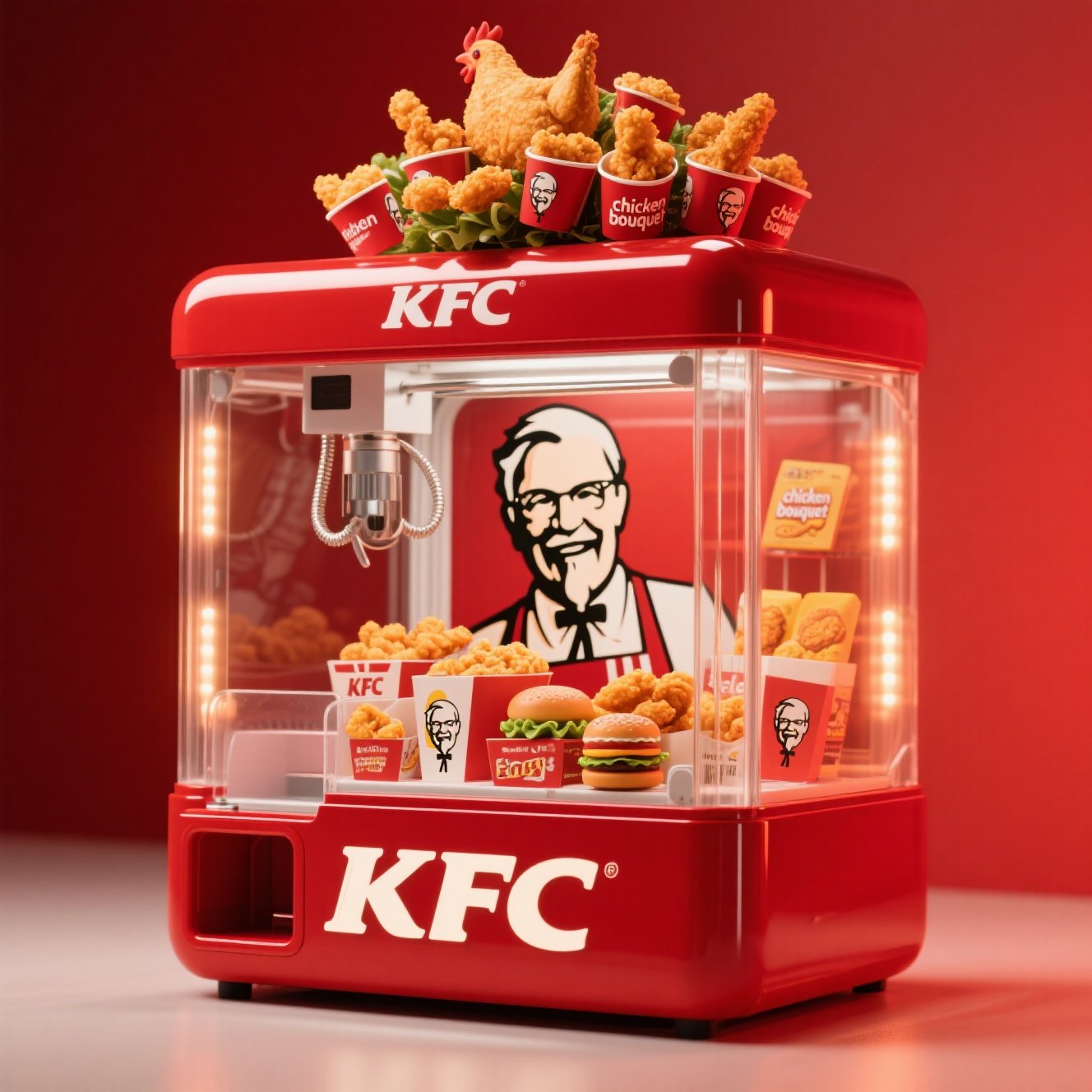 a shiny claw machine designed ...