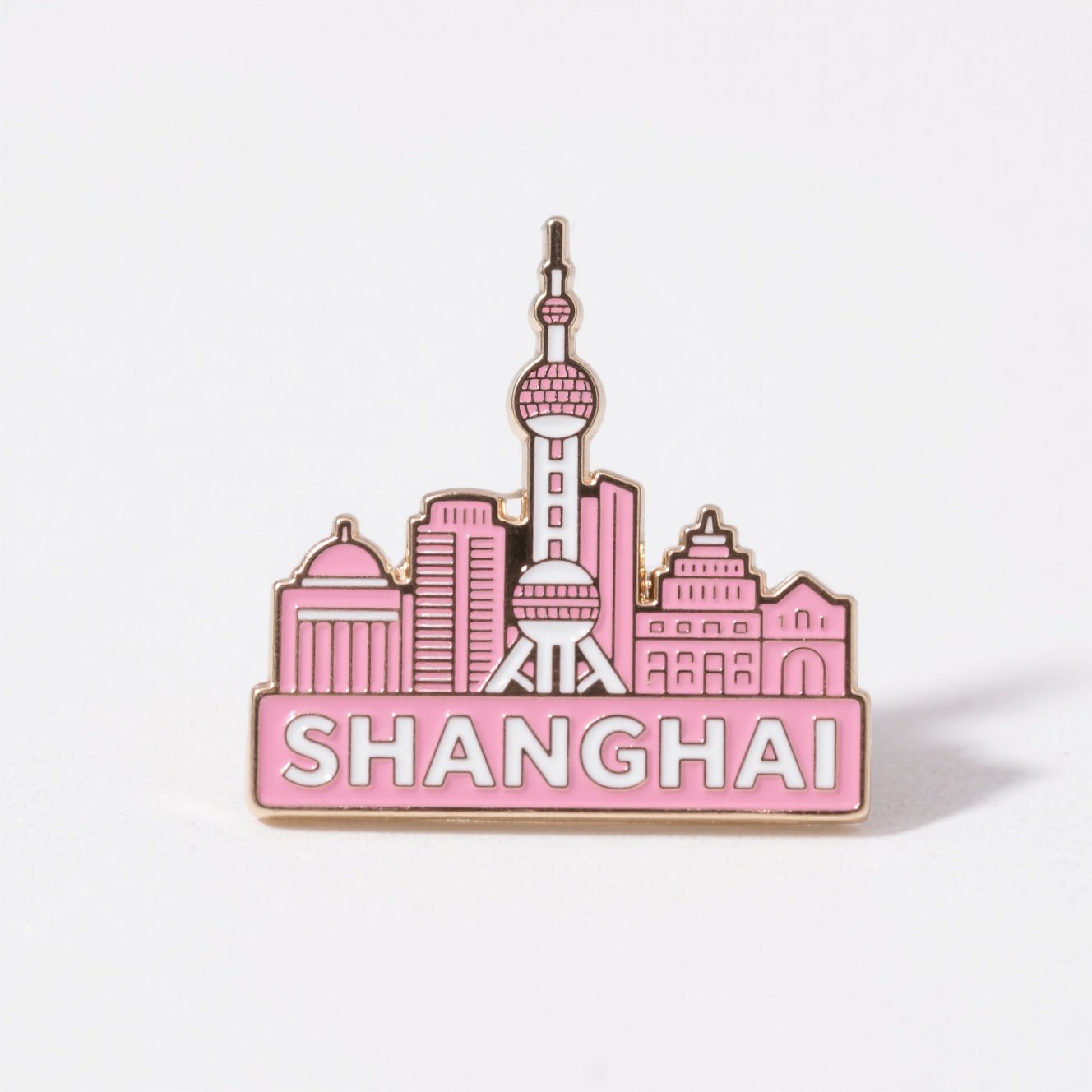 An enamel pin featuring the ic...
