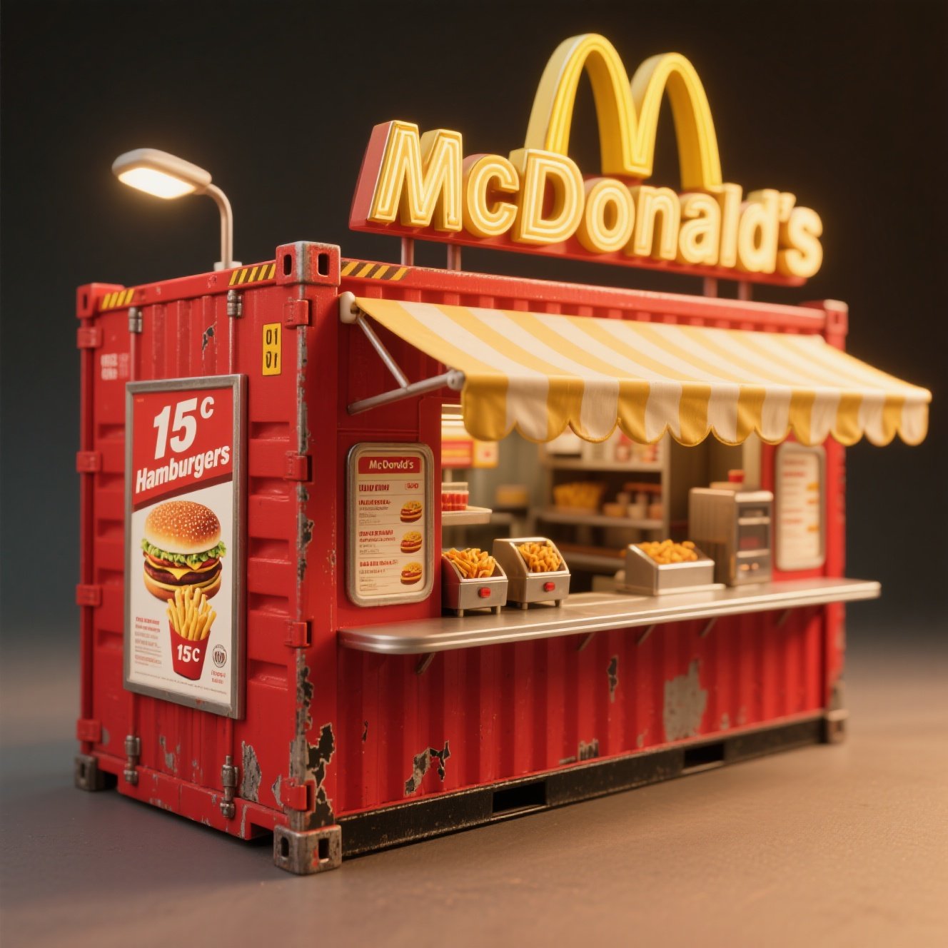 hyper-real miniature container...